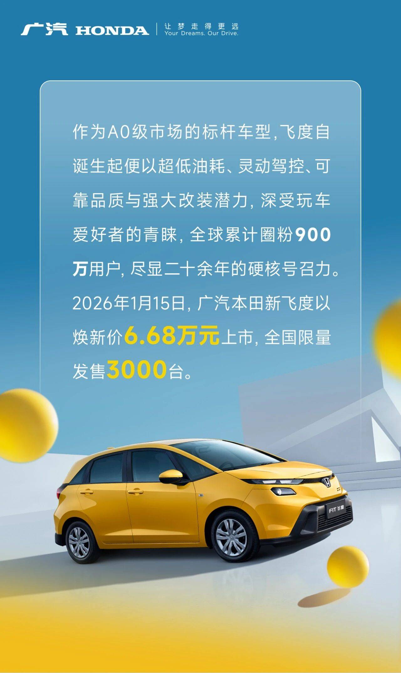 50万内实用标杆?广汽本田新款飞度正式上市 焕新价6.68万元